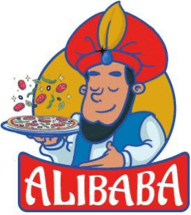 Het logo van Pizzeria Ali Baba in Den Helder.